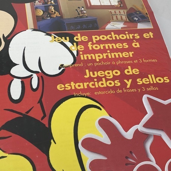 NIP Vintage Disney Mickey Mouse stencil &stamp craft‎ decor set 2000 Room Decor - Picture 8 of 11